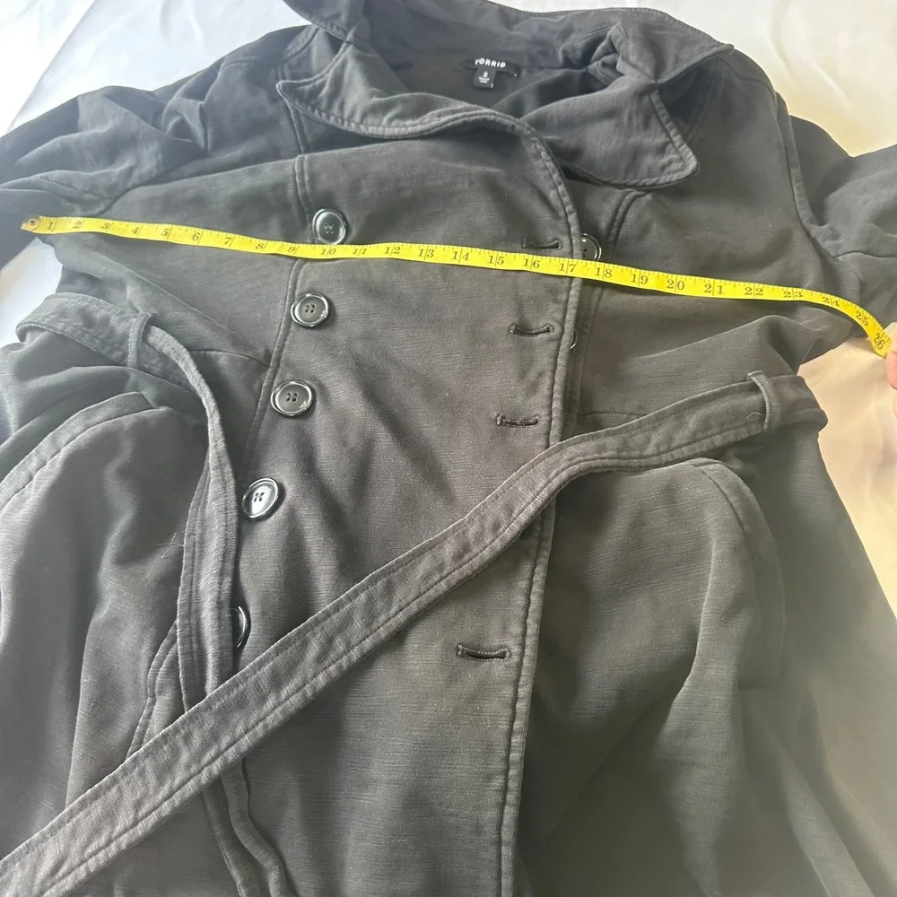 Torrid Black French Terry Double Breasted Trench Coat Belted Plus Size 3 3X